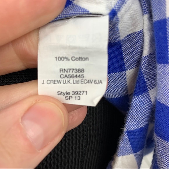 J. Crew Oxford Gingham Cotton Button Down Shirt - Picture 10 of 11